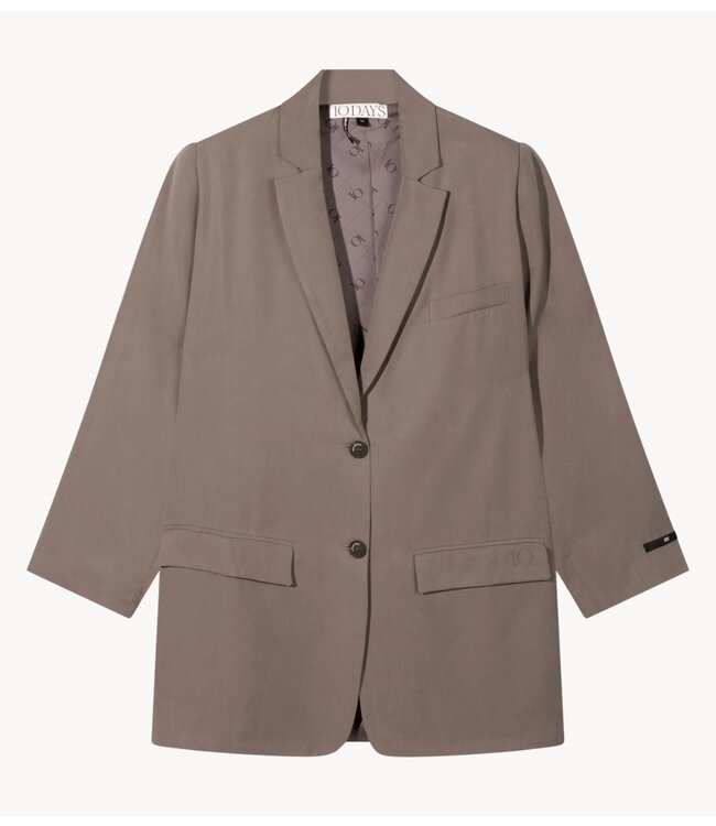 10DAYS Blazer long flowy blazer lyocell moonrock