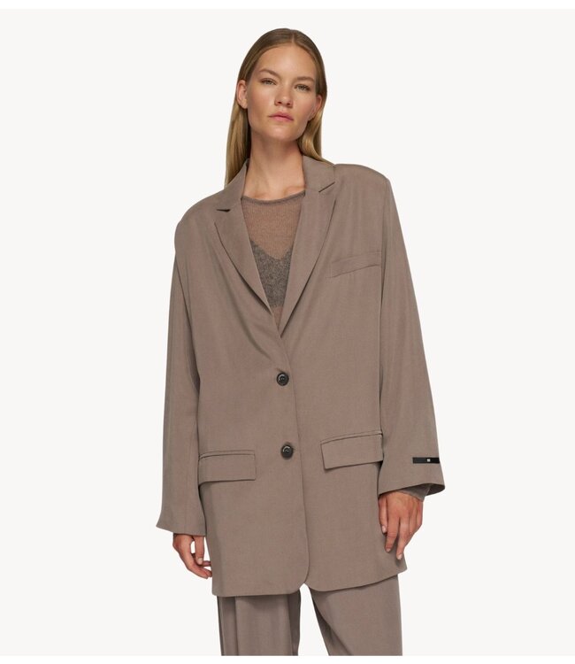 10DAYS Blazer long flowy blazer lyocell moonrock