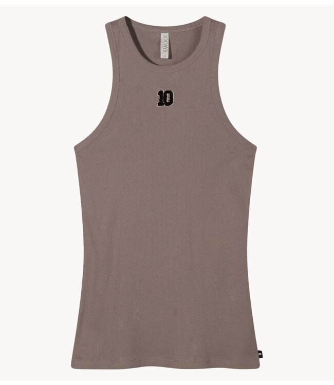 10DAYS Top tank top rib 10 moonrock