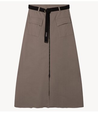 10DAYS Rok belted midi skirt fleece moonrock