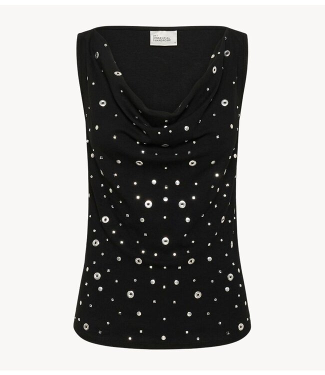 My Essential Wardrobe Top MWGiggo Waterfall Top Black