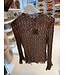 GUUS Top semi transparent extensible lace dark brown