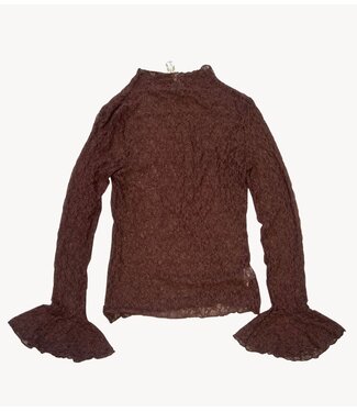 GUUS Top semi transparent extensible lace dark brown