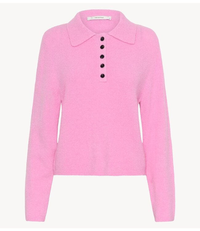 Gestuz Trui GZalpha polo pullover Begonia Mélange