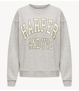 HARPER & YVE Trui VARSITY-SW Grey Melee