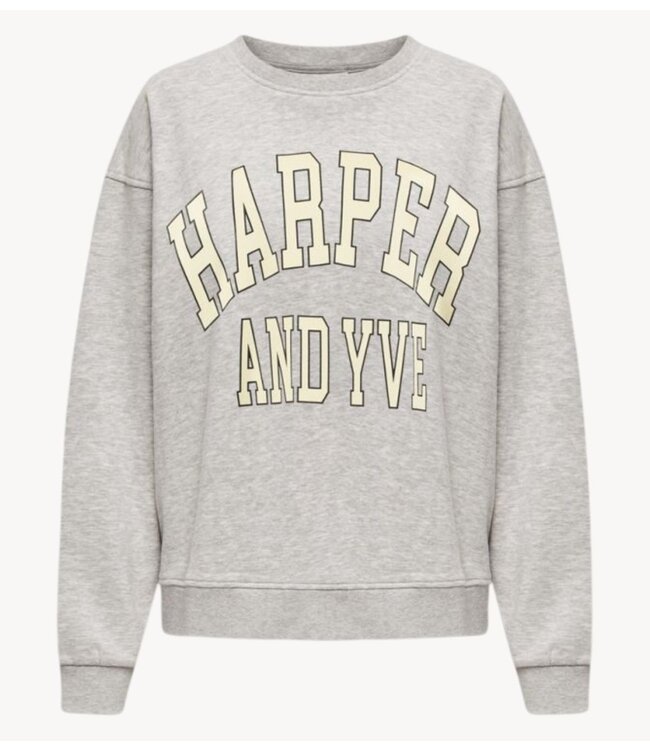 HARPER & YVE Trui VARSITY-SW Grey Melee