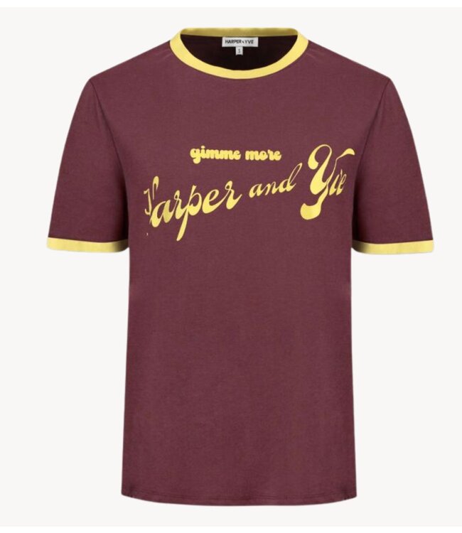 HARPER & YVE T-shirt GIMMEMORE-SS Wine Berry