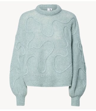 Y.A.S Trui YASBRIDA LS WOOL BLEND KNIT PULLOVER Silver Blue