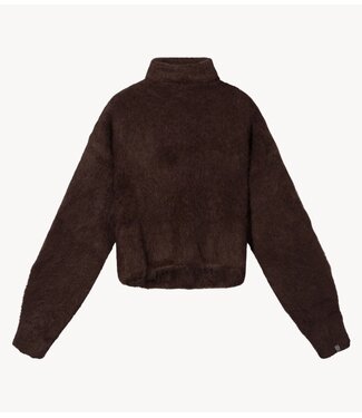 10DAYS Trui cropped knit turtleneck deep wine