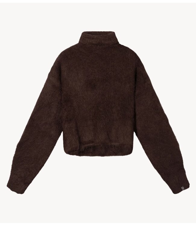 10DAYS Trui cropped knit turtleneck deep wine