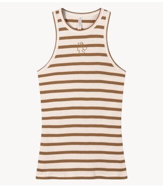 10DAYS Top tank top rin stripes ecru/suede