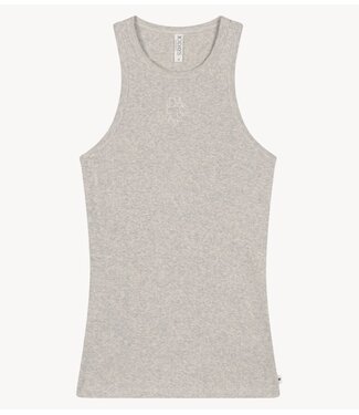10DAYS Top tank top rib embro light grey melee