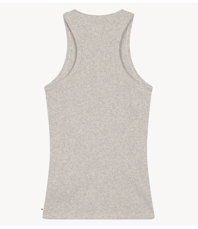 10DAYS Top tank top rib embro light grey melee