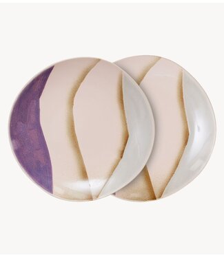 HKLIVING Bord 70s ceramics: side plates, valley (set of 2)