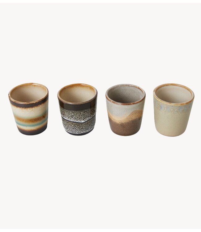 HKLIVING Eierdopjes 70s ceramics: egg cups, granite (set of 4)
