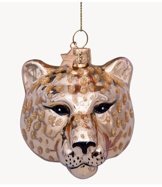 Vondels Ornament glass shiny gold panther head