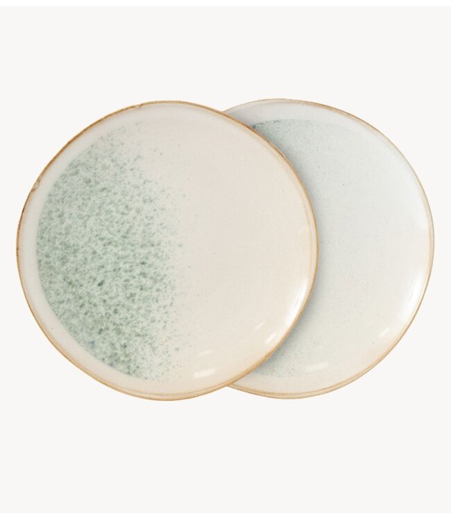 HKLIVING Bord 70s ceramics: side plate mist (set of 2)