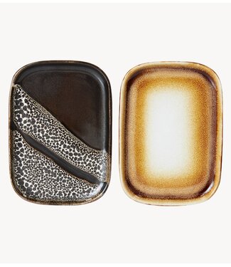 HKLIVING Schaal 70s ceramics: small trays, mojowave (set of 2)