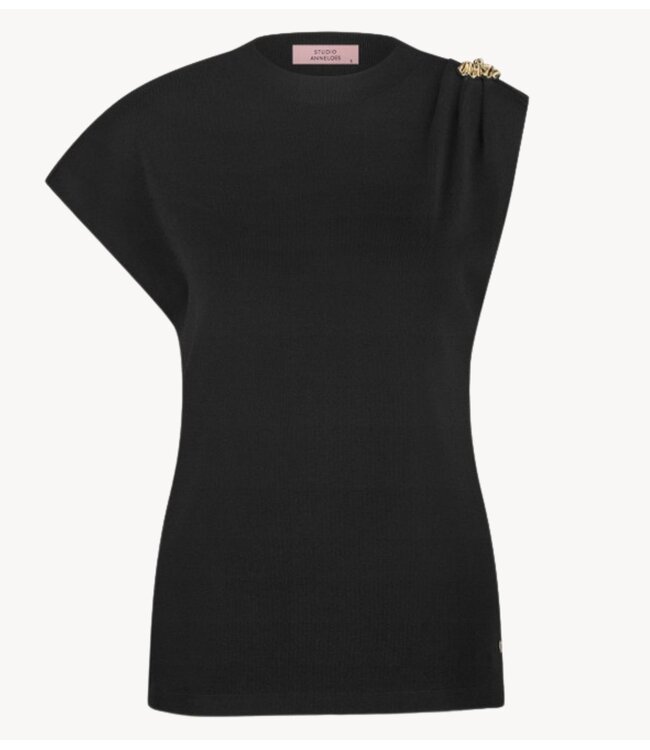Studio Anneloes Top Fanny button top black