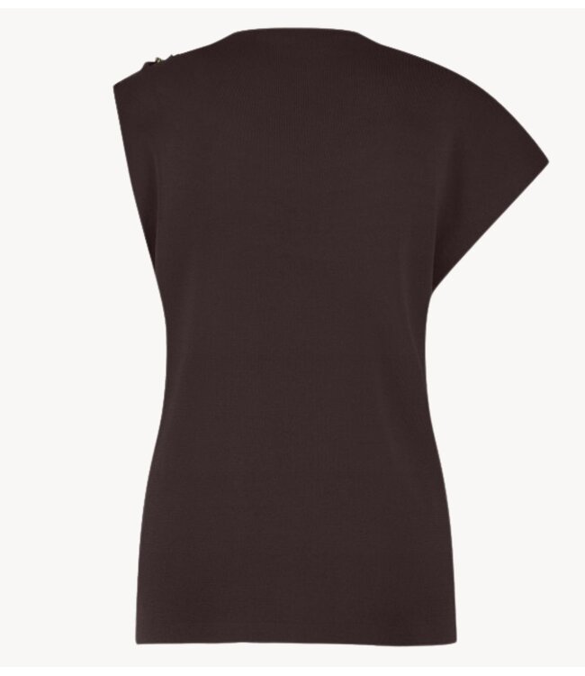 Studio Anneloes Top Fanny button top espresso