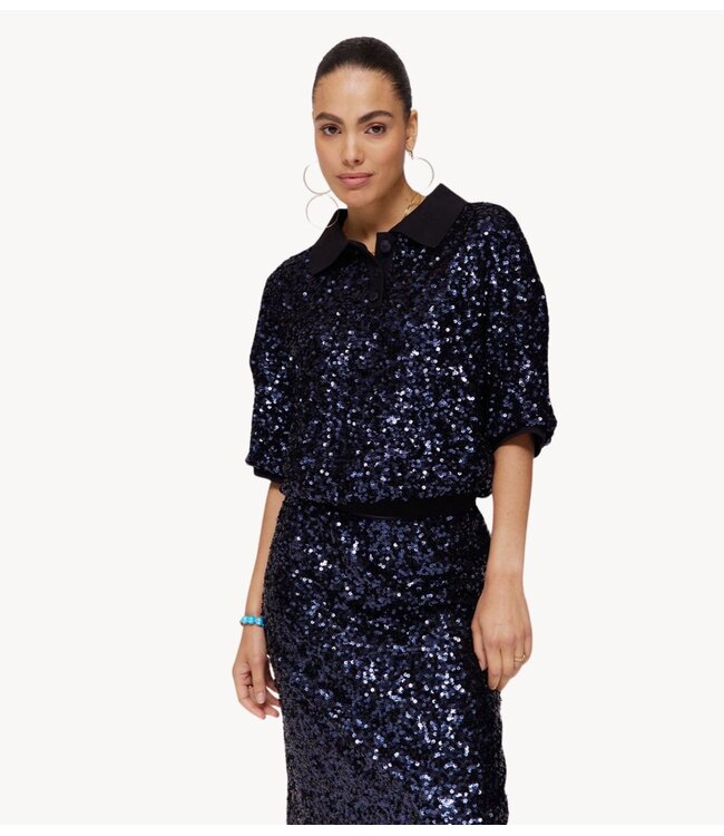 HARPER & YVE Top SANNY-SS Navy Blue