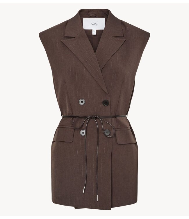 Y.A.S Gilet YASSHIMMA WAISTCOAT Chocolate Brown