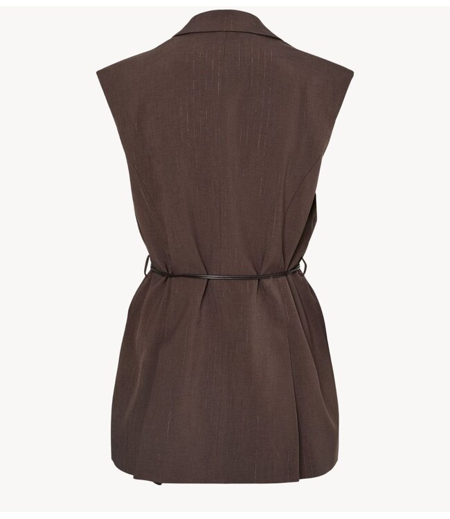 Y.A.S Gilet YASSHIMMA WAISTCOAT Chocolate Brown