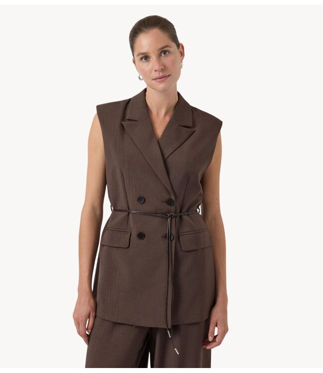 Y.A.S Gilet YASSHIMMA WAISTCOAT Chocolate Brown