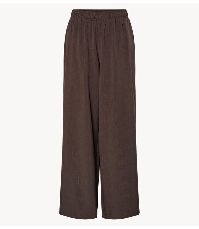 Y.A.S Broek YASSSHIMMA MW PANT Chocolate Brown