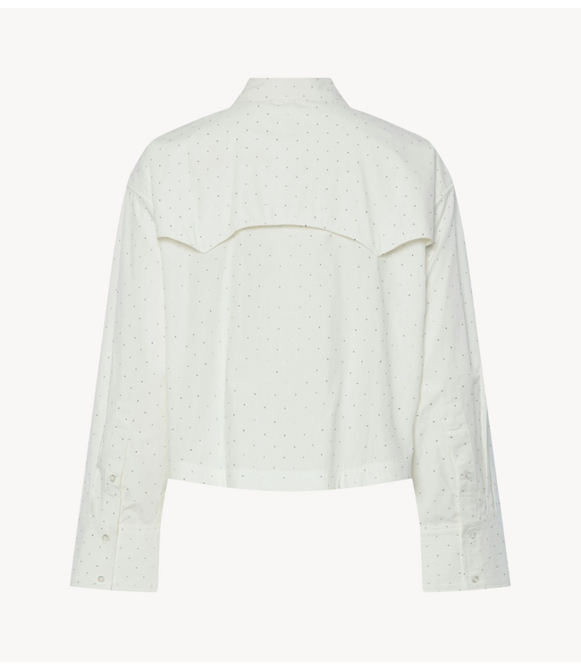Y.A.S Blouse YASCIRU LS SHORT STUDDED SHIRT Star White