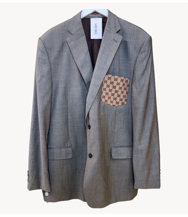 Attire Blazer designer zakje Grijs met gucci logo