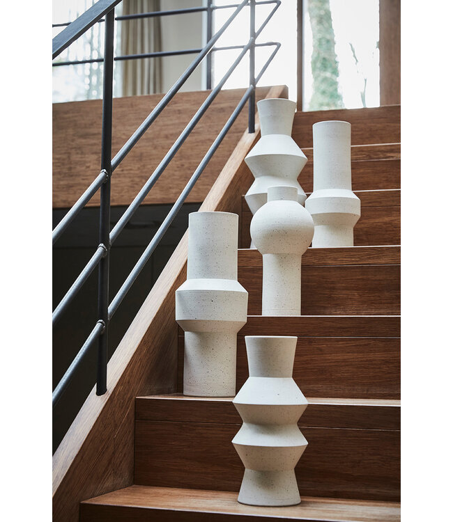 HKLIVING Vaas speckled clay vase angular m