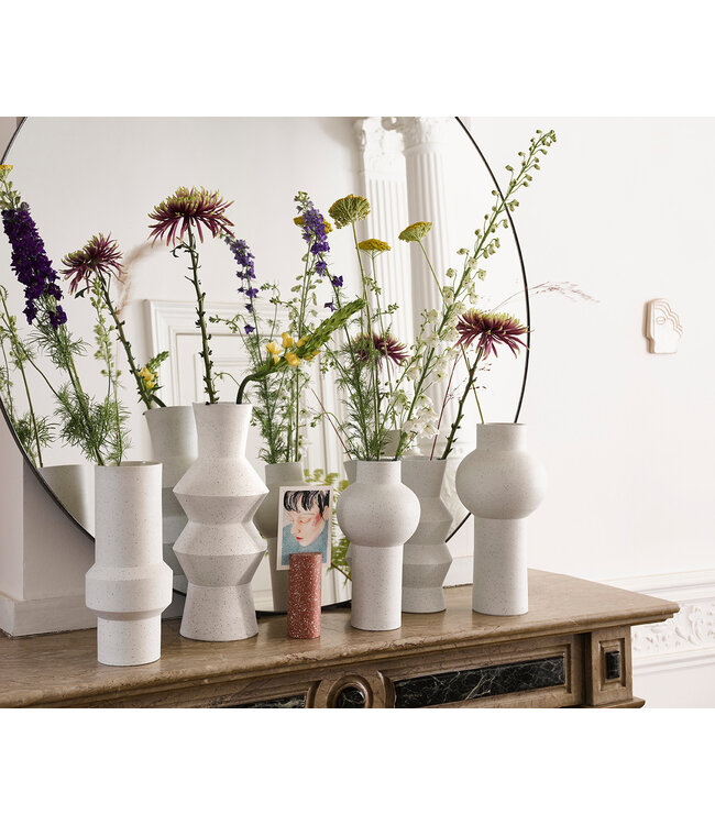 HKLIVING Vaas speckled clay vase angular m