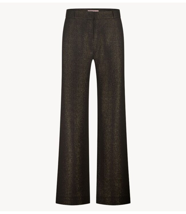 Studio Anneloes Broek Lexie sparkle waffle trousers black/gold