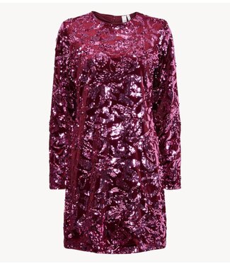 Y.A.S Jurk YASROCOCO SL SEQUIN DRESS Port Royale