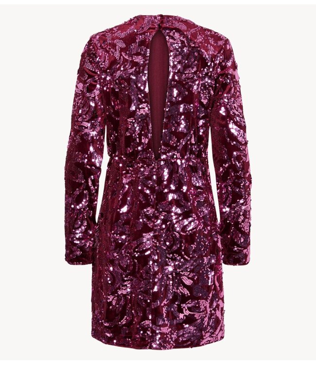 Y.A.S Jurk YASROCOCO SL SEQUIN DRESS Port Royale