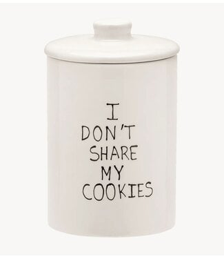 Anna+Nina Koektrommel I Don't Share Cookie Jar white
