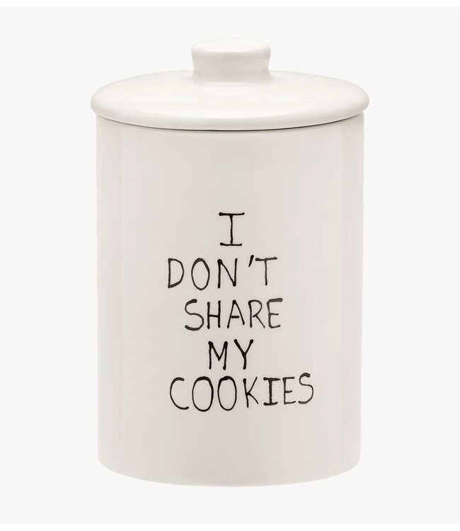 Anna+Nina Koektrommel I Don't Share Cookie Jar white