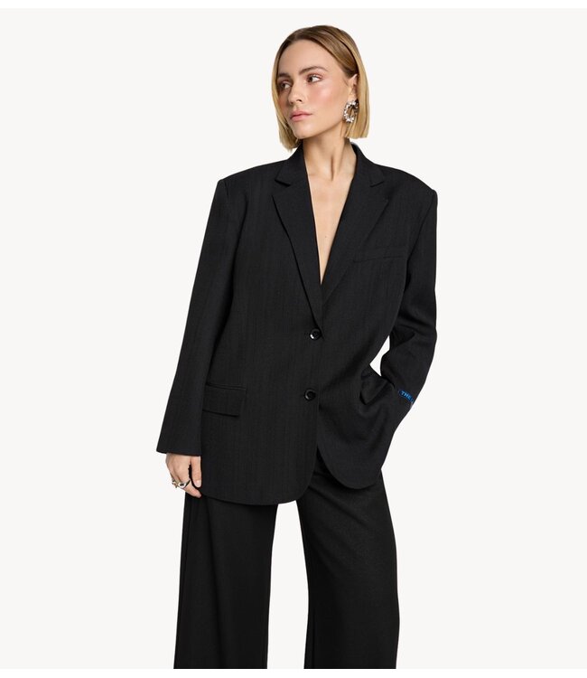 Alix The Label Blazer ladies woven structure blazer black