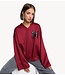 Alix The Label Trui ladies knitted baseball sweater bordeaux