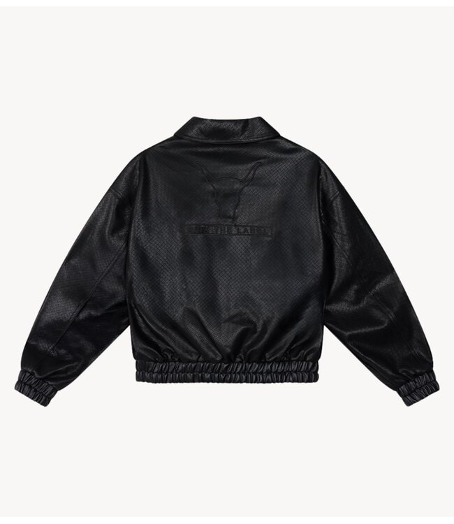 Alix The Label Jacket ladies woven braided faux leather jacket black