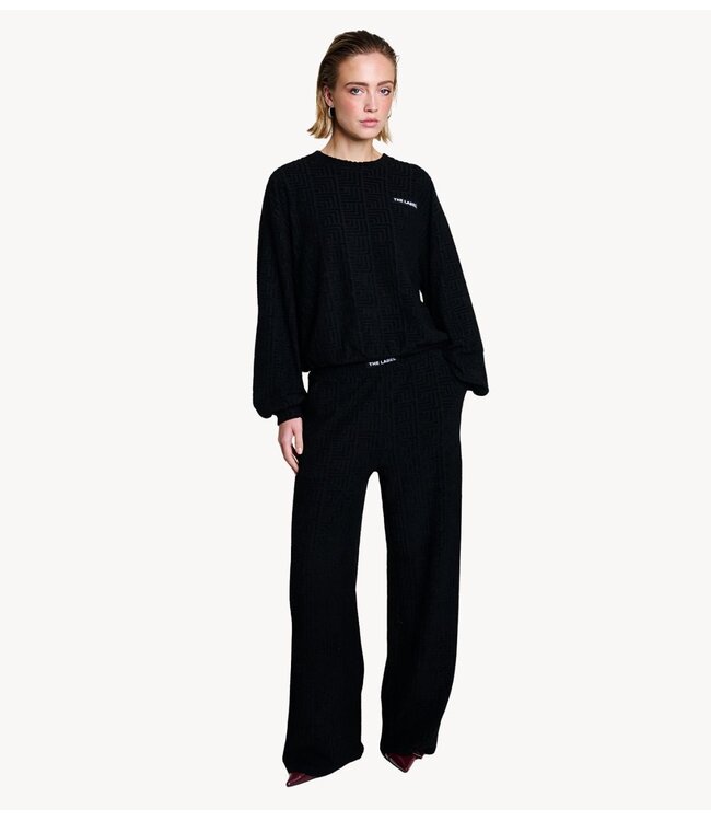 Alix The Label Broek ladies knitted terry pants black