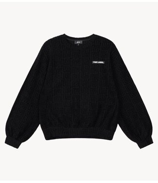 Alix The Label Trui ladies knitted terry sweater black