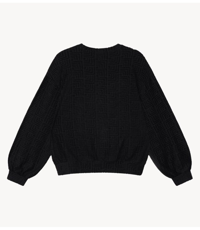 Alix The Label Trui ladies knitted terry sweater black