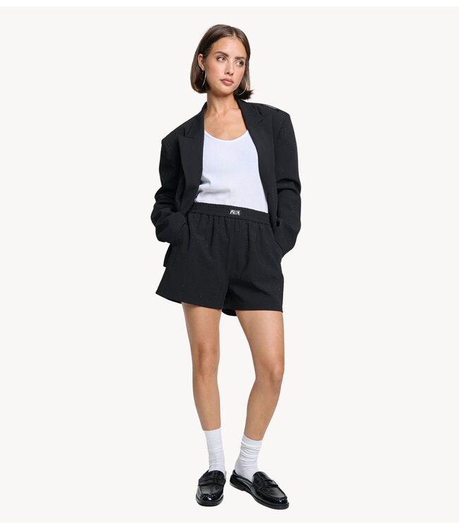 Alix The Label Short ladies woven studs shorts black