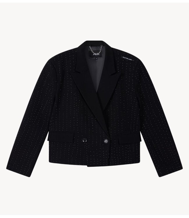 Alix The Label Blazer ladies woven cropped studs blazer black