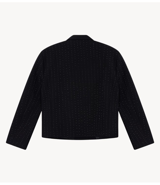 Alix The Label Blazer ladies woven cropped studs blazer black
