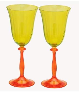 Anna+Nina Glas Poppy Optic Wine Glass Set of 2 multicolour