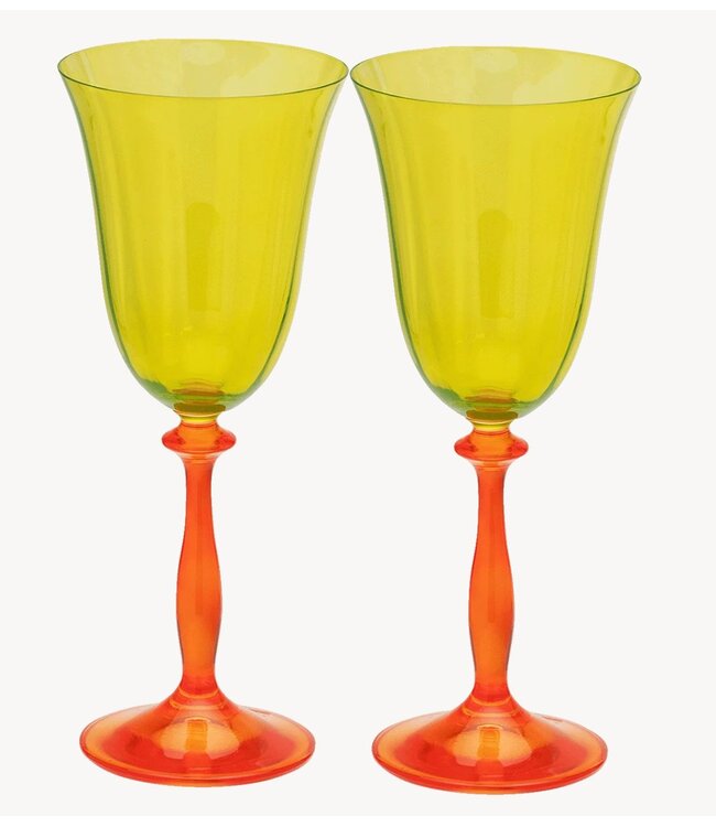 Anna+Nina Glas Poppy Optic Wine Glass Set of 2 multicolour