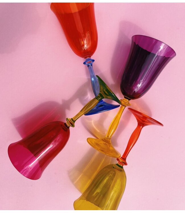 Anna+Nina Glas Petunia Optic Wine Glass Set of 2 multicolour